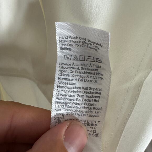 Madewell Silk Utility-Pocket Button-Up Shirt WMNS S Cream Oversized Long Sleeve - Picture 9 of 10